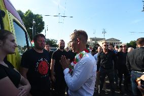 Protestors Gather In Budapest For The Call Of Peter Magyar, Leader Of The TISZA Party