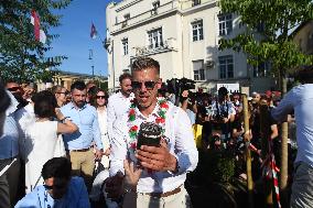 Protestors Gather In Budapest For The Call Of Peter Magyar, Leader Of The TISZA Party