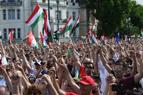 Protestors Gather In Budapest For The Call Of Peter Magyar, Leader Of The TISZA Party