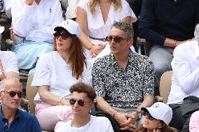 Celebrities In Stands During The 2024 French Open - Village Day Fourteen NB