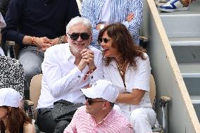 Celebrities In Stands During The 2024 French Open - Village Day Fourteen NB