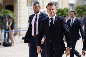 Emmanuel Macron leaves the Elysee - Paris