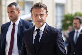 Emmanuel Macron leaves the Elysee - Paris