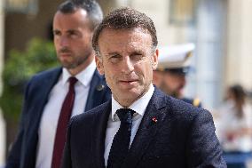 Emmanuel Macron leaves the Elysee - Paris