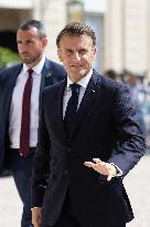 Emmanuel Macron leaves the Elysee - Paris