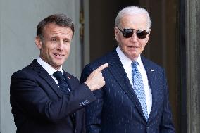 Joe Biden leaves the Presidential Elysee Palace - Paris