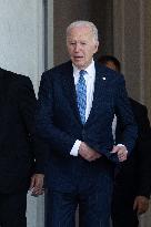 Joe Biden leaves the Presidential Elysee Palace - Paris