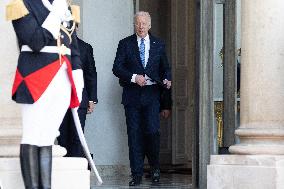 Joe Biden leaves the Presidential Elysee Palace - Paris