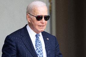 Joe Biden leaves the Presidential Elysee Palace - Paris