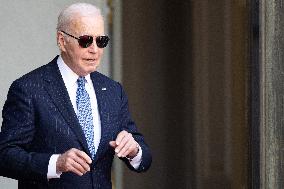 Joe Biden leaves the Presidential Elysee Palace - Paris