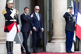 Joe Biden leaves the Presidential Elysee Palace - Paris