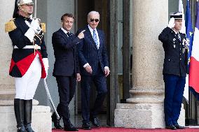 Joe Biden leaves the Presidential Elysee Palace - Paris