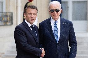 Joe Biden leaves the Presidential Elysee Palace - Paris