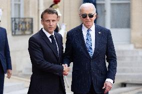 Joe Biden leaves the Presidential Elysee Palace - Paris