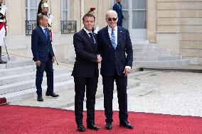 Joe Biden leaves the Presidential Elysee Palace - Paris