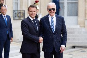 Joe Biden leaves the Presidential Elysee Palace - Paris