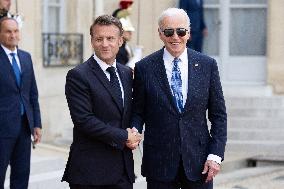 Joe Biden leaves the Presidential Elysee Palace - Paris