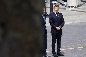 Joe Biden takes part in a Ceremony at the Arc de Triomphe - Paris