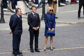 Joe Biden takes part in a Ceremony at the Arc de Triomphe - Paris