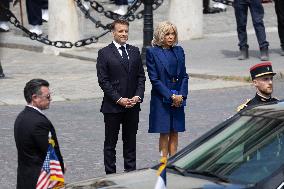 Joe Biden takes part in a Ceremony at the Arc de Triomphe - Paris