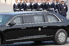 Joe Biden takes part in a Ceremony at the Arc de Triomphe - Paris