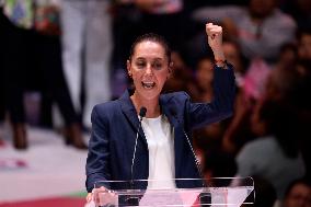 Clara Brugada Celebrates  Majority Of Votes Certification