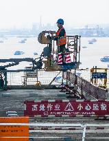 Changtai Yangtze River Bridge Construction in Taizhou