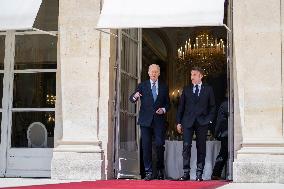 President Macron Meets With President Biden - Paris