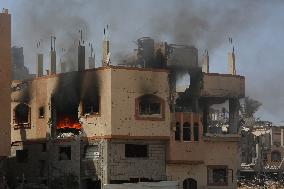 Israeli Attacks On Nuseirat Camp In Central Gaza