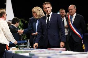 Emmanuel And Brigitte Macron At A Polling Station - Le Touquet