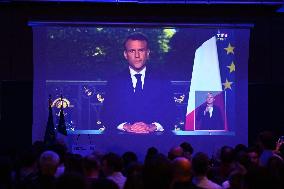 Macron Delivers a Speech After Results European Parliament election - Paris