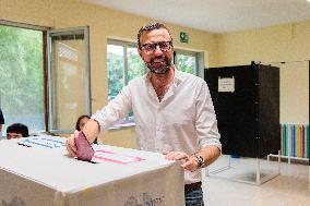 Voters At The Polls For European Election In Italy