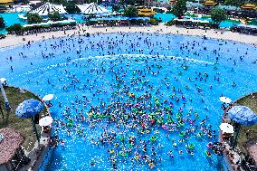 People Cooling Off in A Water Park in Nanjing,