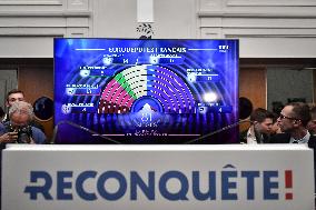 Reconquete election night after the voting for the European Parliament Elections in Paris FA