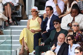 Celebrities During men's Final The 2024 French Open - Village Day Fiftheeen NB