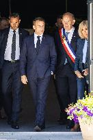 President Macron Outside A Polling Station - Le Touquet