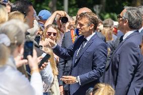 President Macron Outside A Polling Station - Le Touquet