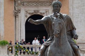 Pope Francis At The Campidoglio Rome's City Hall