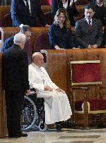 Pope Francis Visit To Capitoline Hill - Rome