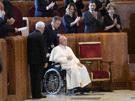 Pope Francis Visit To Capitoline Hill - Rome