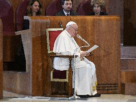 Pope Francis Visit To Capitoline Hill - Rome