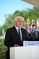 Macron And Steinmeier On Visit In Ouradour-Sur-Glane