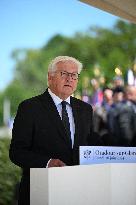 Macron And Steinmeier On Visit In Ouradour-Sur-Glane