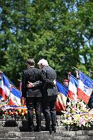 Macron And Steinmeier On Visit In Ouradour-Sur-Glane