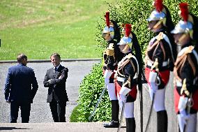 Macron And Steinmeier On Visit In Ouradour-Sur-Glane
