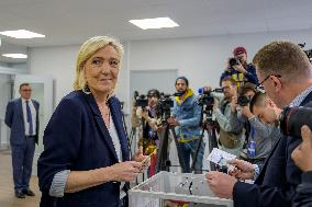 EU Elections - Marine Le Pen Votes - Henin Beaumont