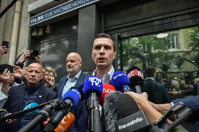 Marion Marechal arrives at the Rassemblement National headquarters in Paris FA