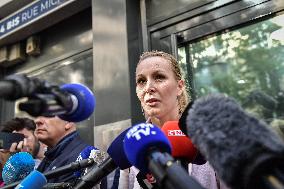 Marion Marechal arrives at the Rassemblement National headquarters in Paris FA