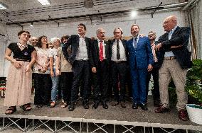 Italy's Greens And Left Alliance (AVS) Party Hold Presser Following European Elections