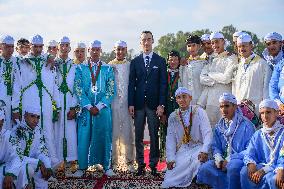 Crown Prince Moulay Hassan of Morocco Poses with Traditional Horsemen - Rabat
